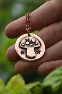 MUSHROOM MAGIC Handmade Copper Fly Agaric Necklace (Just one available)