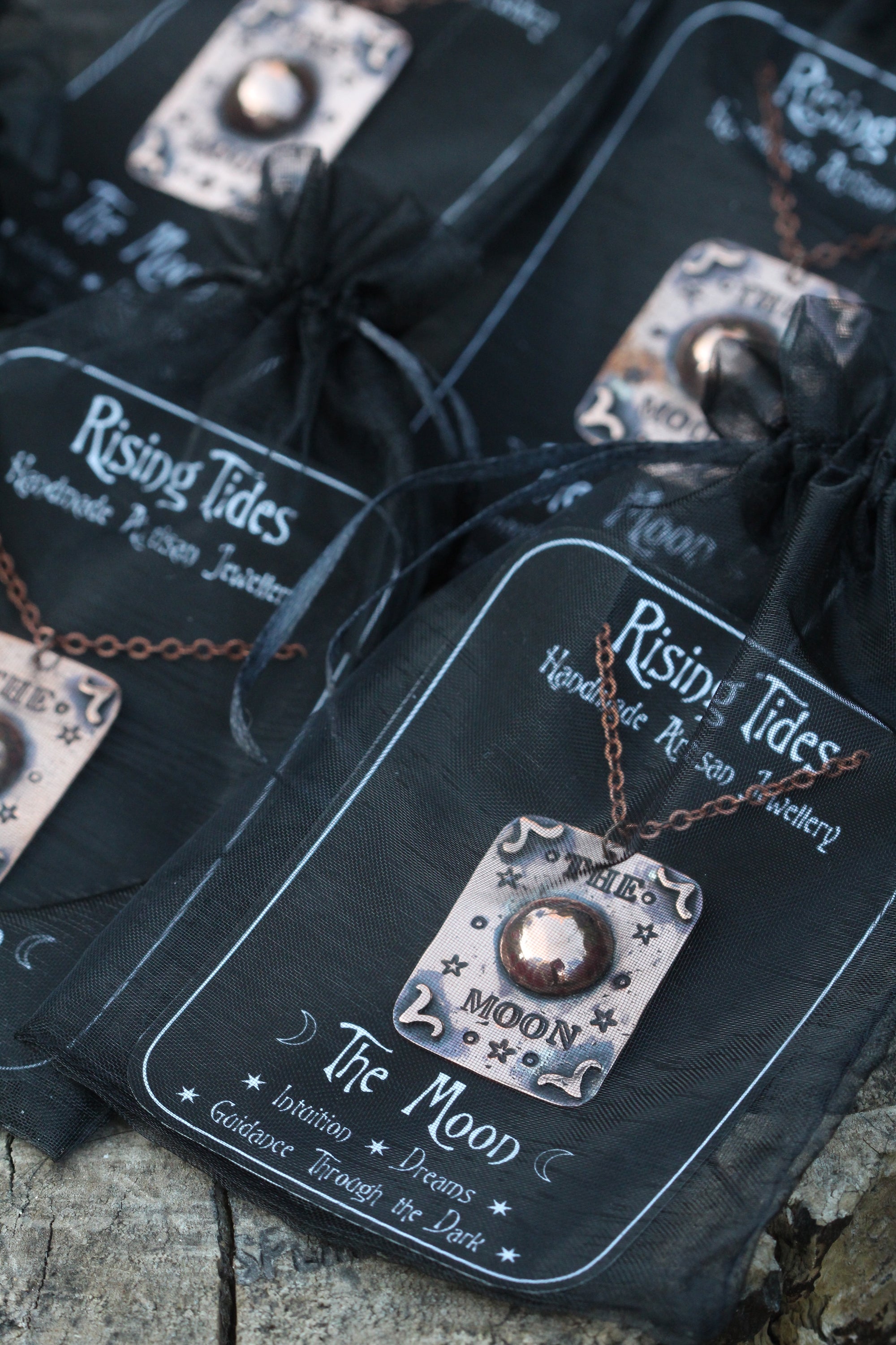 THE MOON Limited Edition Handmade Copper Tarot Card Necklace