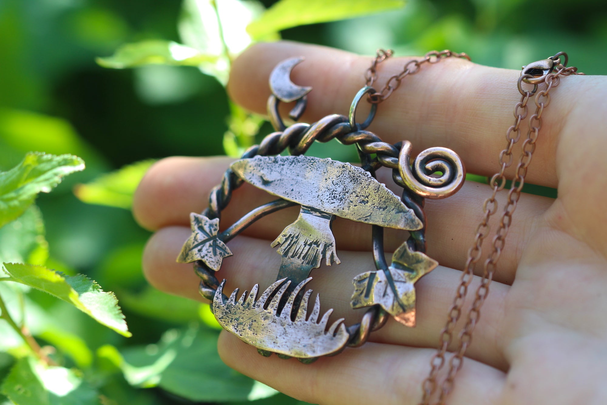 MYCELIUM MAGIC Handmade Copper Woodland Necklace