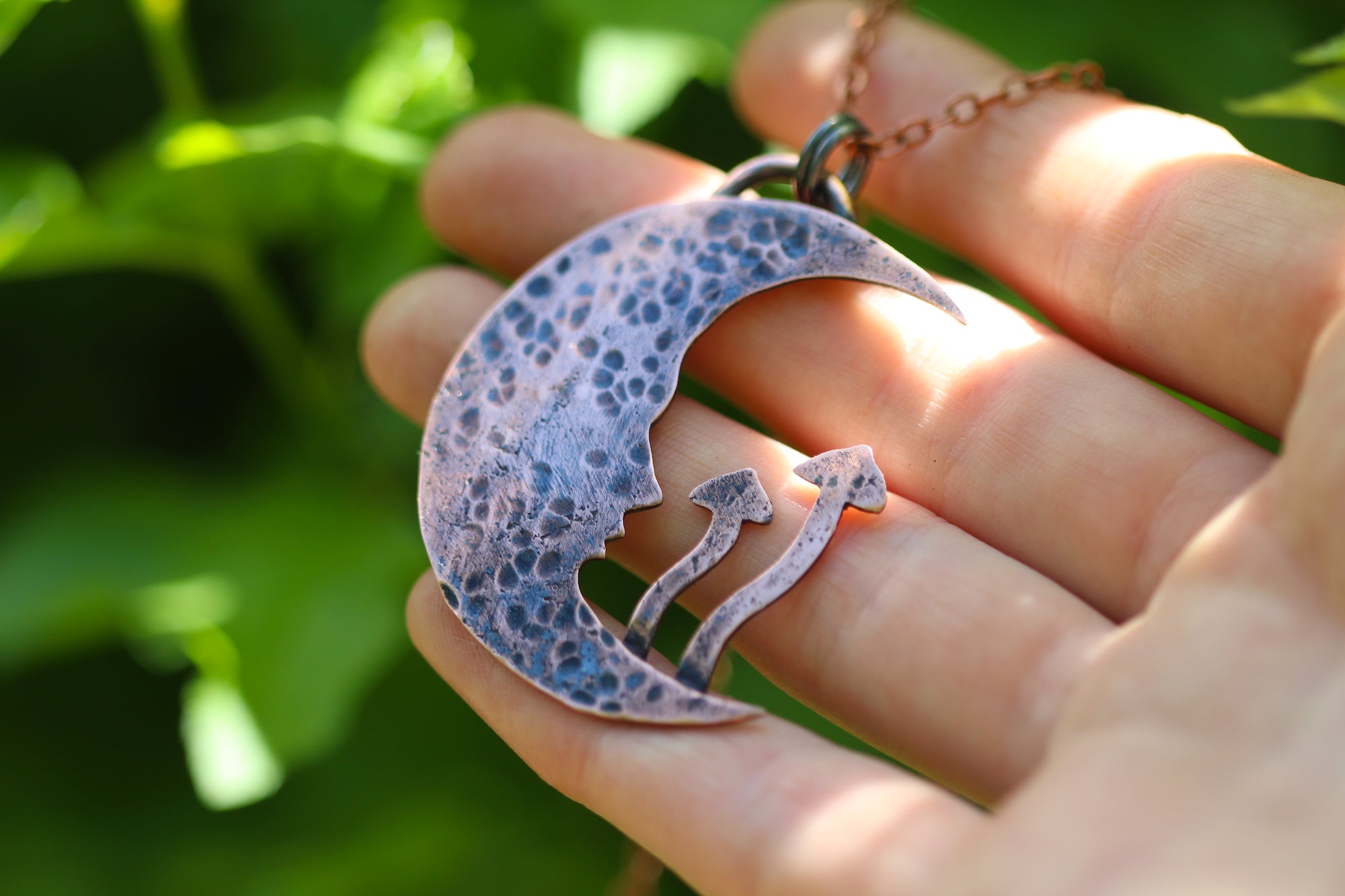 MYCELIUM MOON Handmade Copper Necklace