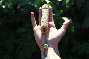 Green Owl Handmade Elder Wood Whistle