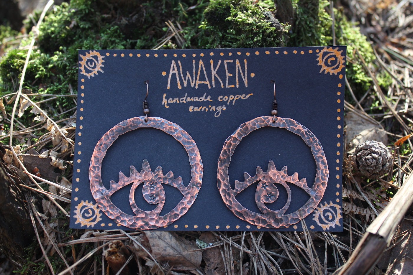 *RESERVED* AWAKEN Handmade Copper Earrings