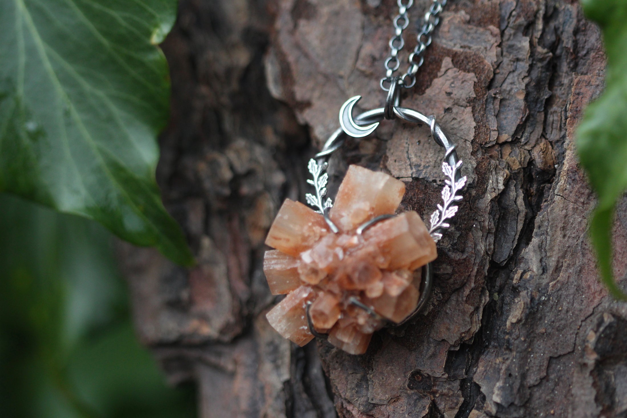 STABILISE Aragonite Crystal & Sterling Silver Necklace