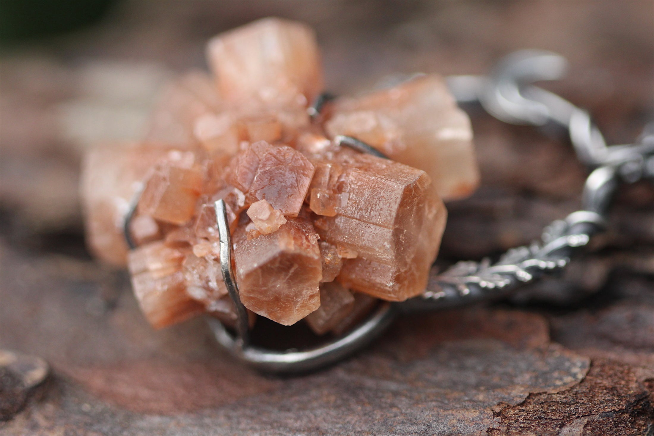STABILISE Aragonite Crystal & Sterling Silver Necklace