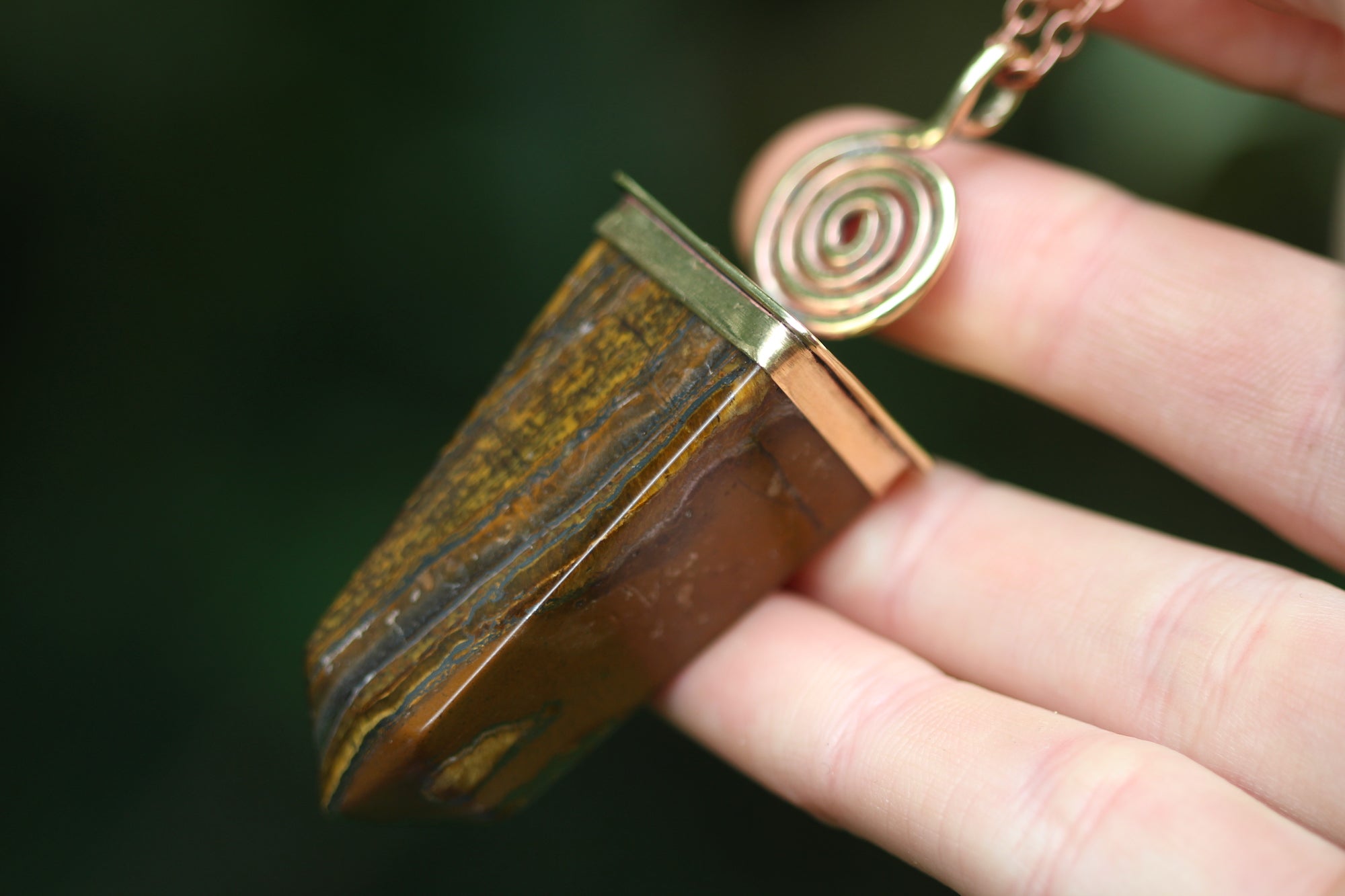 FIERCE Handmade Brass Necklace with Tigers Eye