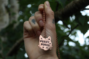 PUSSY POWER Handmade Copper Kitty Necklace