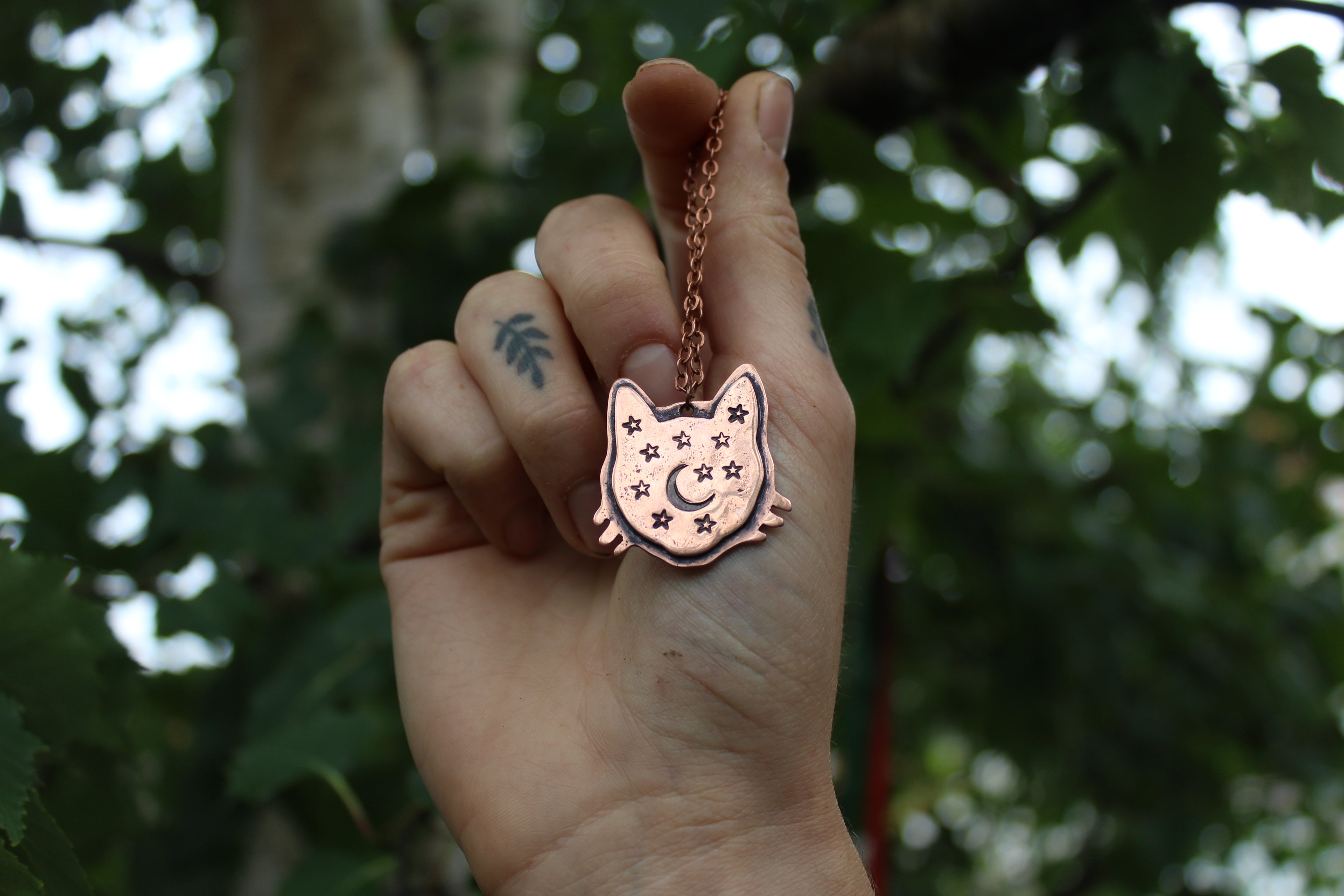 PUSSY POWER Handmade Copper Kitty Necklace