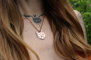 PUSSY POWER Handmade Copper Kitty Necklace