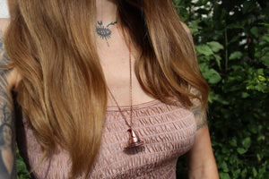 HEDGE WITCH Handmade Copper 3D Witches Hat Necklace