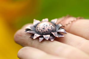 HARVEST Handmade Copper Sunflower Necklace