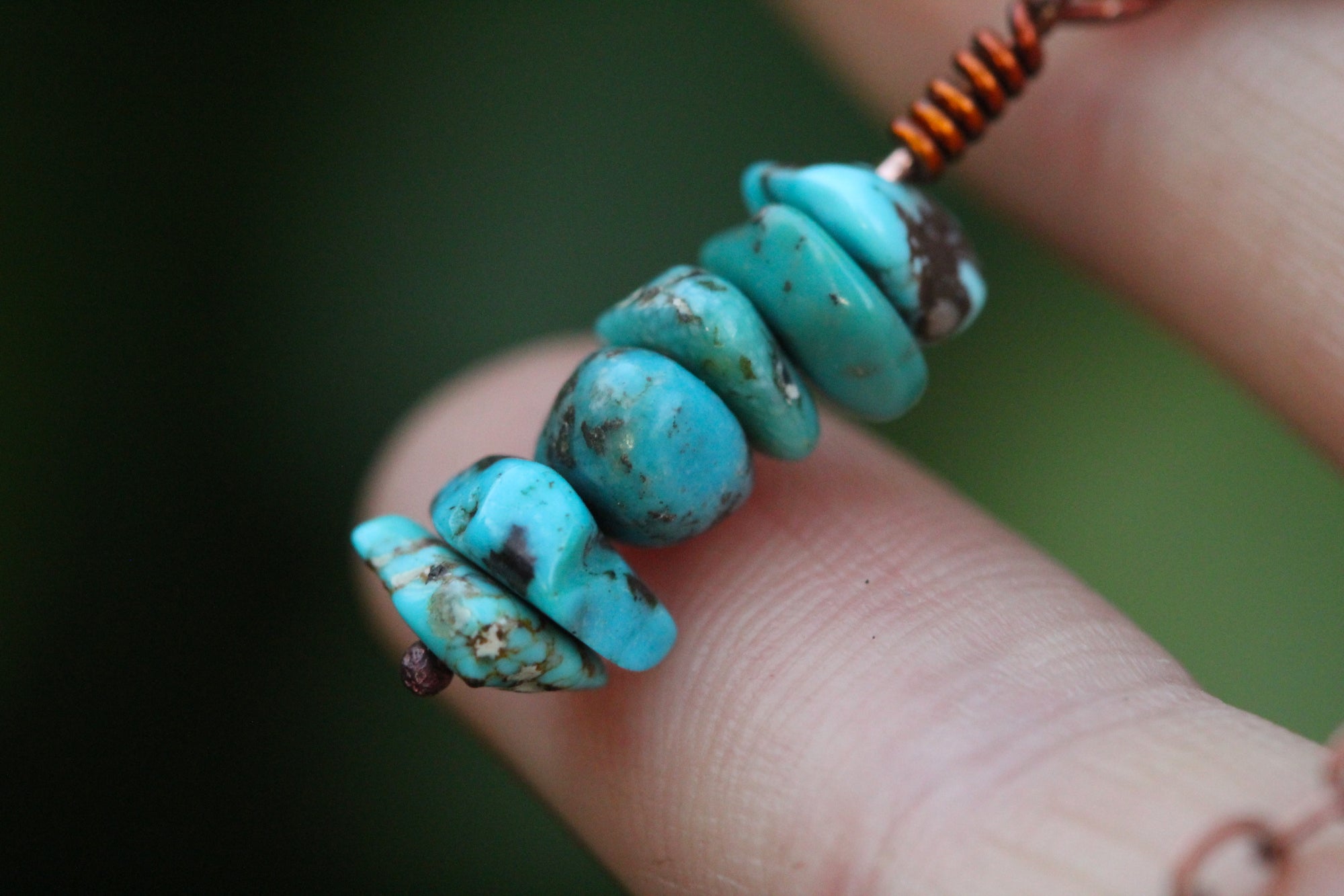 FLOW Handmade Copper Necklace with Turquoise