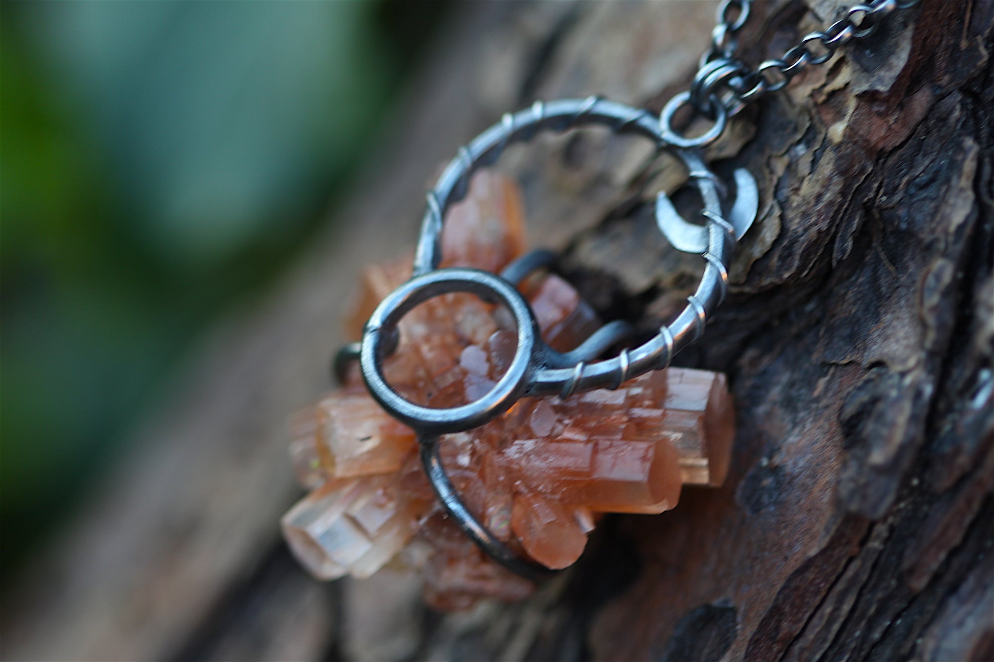 ROOTED Aragonite Crystal & Sterling Silver Necklace