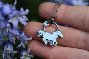 WILD FEMININE Sterling Silver Horse Necklace