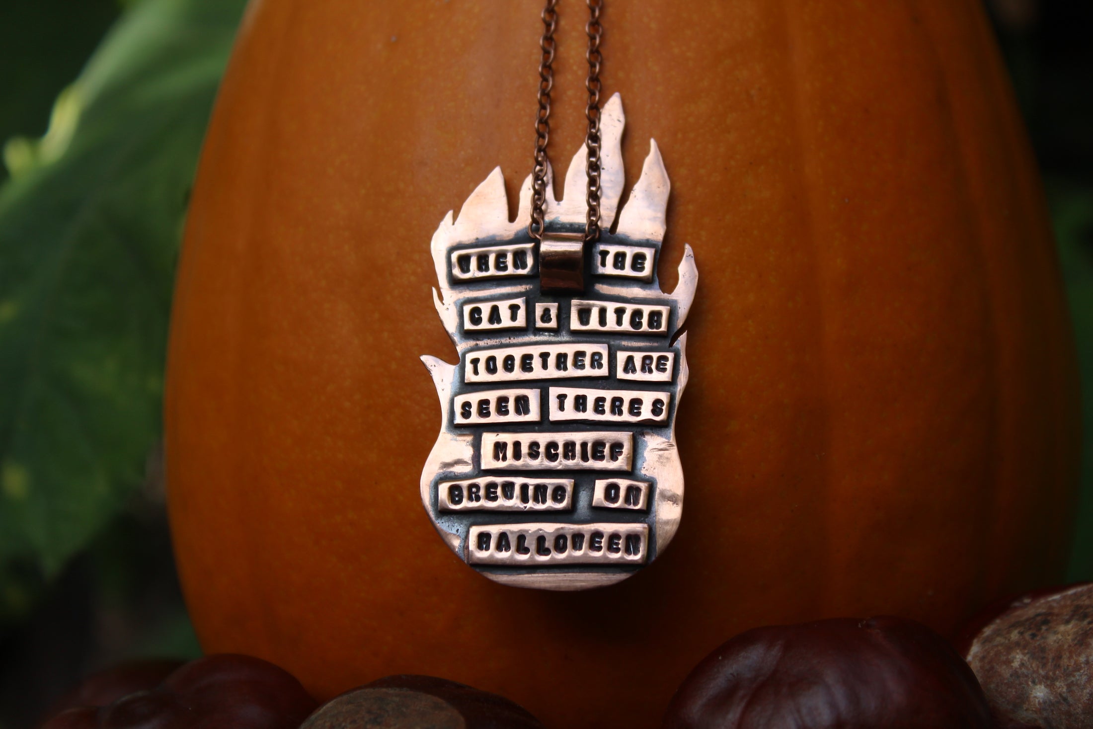 WITCHING HOUR - GHOST Handmade Recycled Copper Necklace