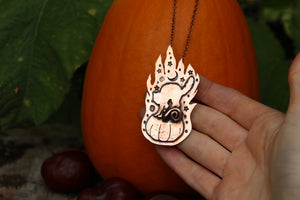 WITCHING HOUR - BLACK CAT Handmade Recycled Copper Necklace