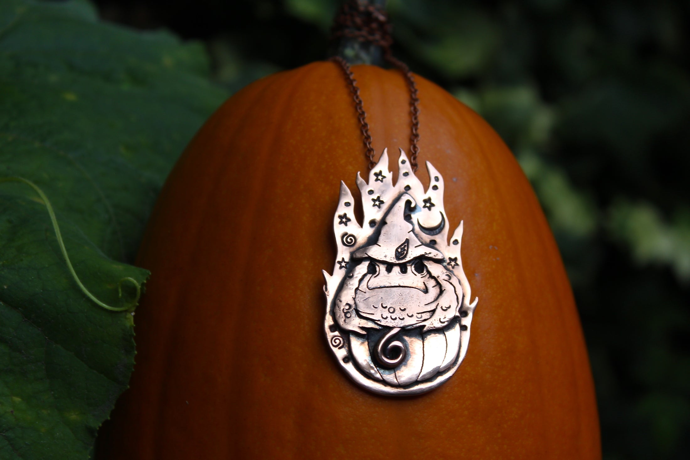 WITCHING HOUR - WISE OLD TOAD Handmade Recycled Copper Necklace