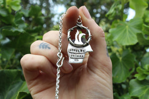 CALL OF CTHULHU Handmade Sterling Silver Necklace with Peridot