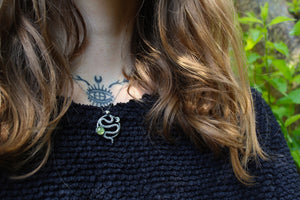 *Reserved* RELEASE Sterling Silver Serpent Necklace with Peridot