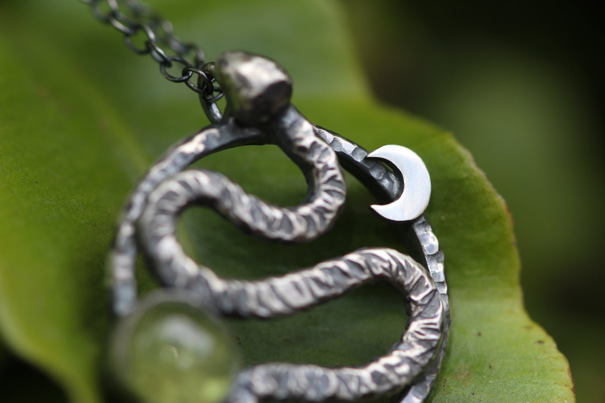 *Reserved* RELEASE Sterling Silver Serpent Necklace with Peridot