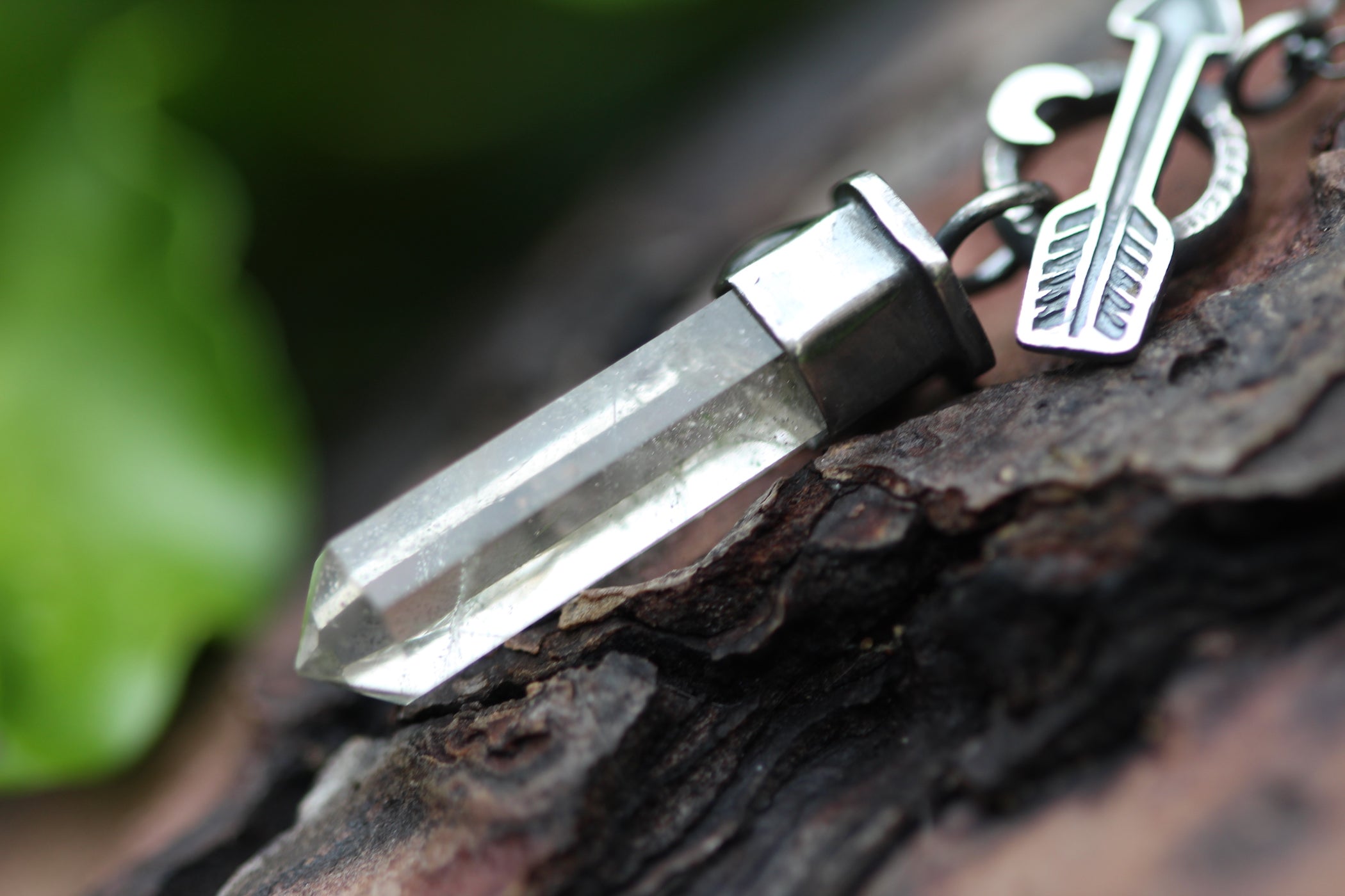 BE BOLD Sterling Silver Necklace with Clear Quartz