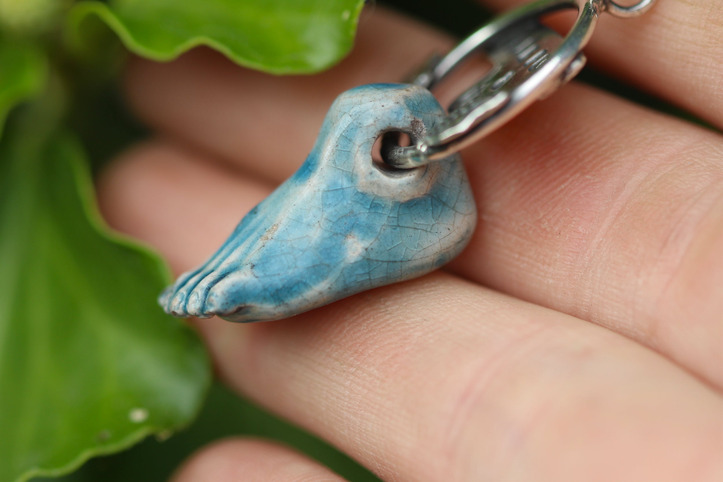 BAREFOOT & FREE Ceramic & Sterling Silver Necklace