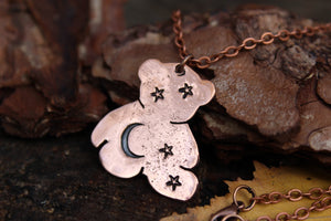 TEDDY BEAR Handmade Copper Necklace