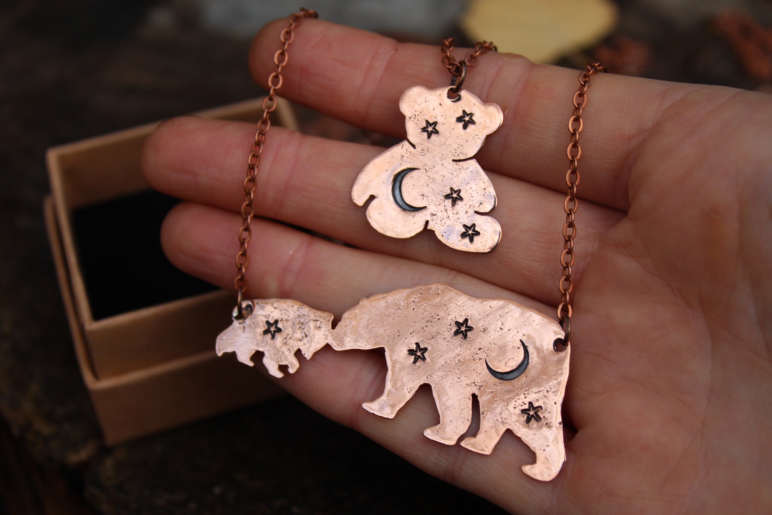 TEDDY BEAR Handmade Copper Necklace