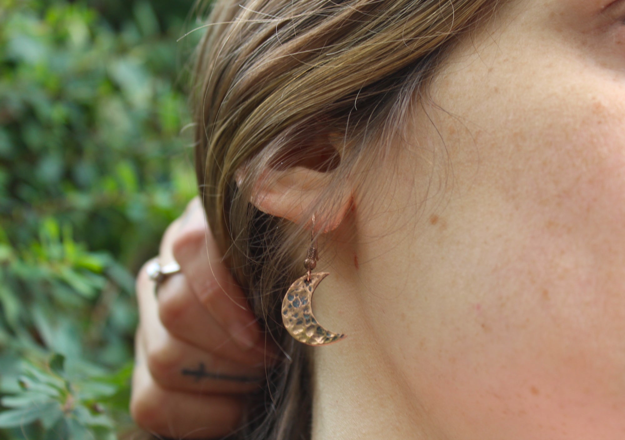 MOONDANCE Handmade Copper Moon Earrings
