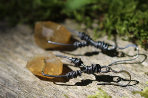Sterling Silver BOUND Earrings with Citrine