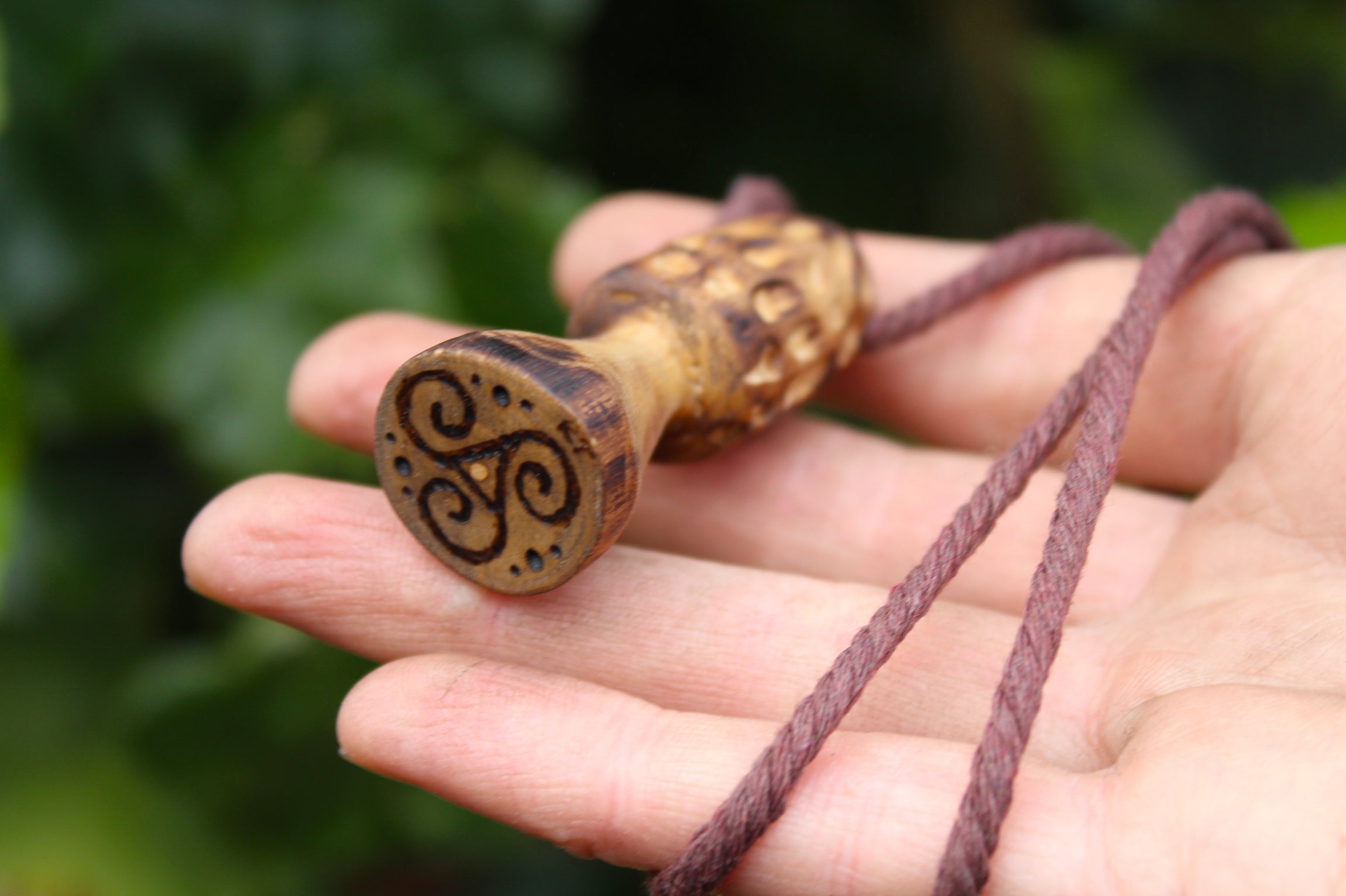 MOREL MAGIC - Handmade Hazel Wood Mushroom Necklace