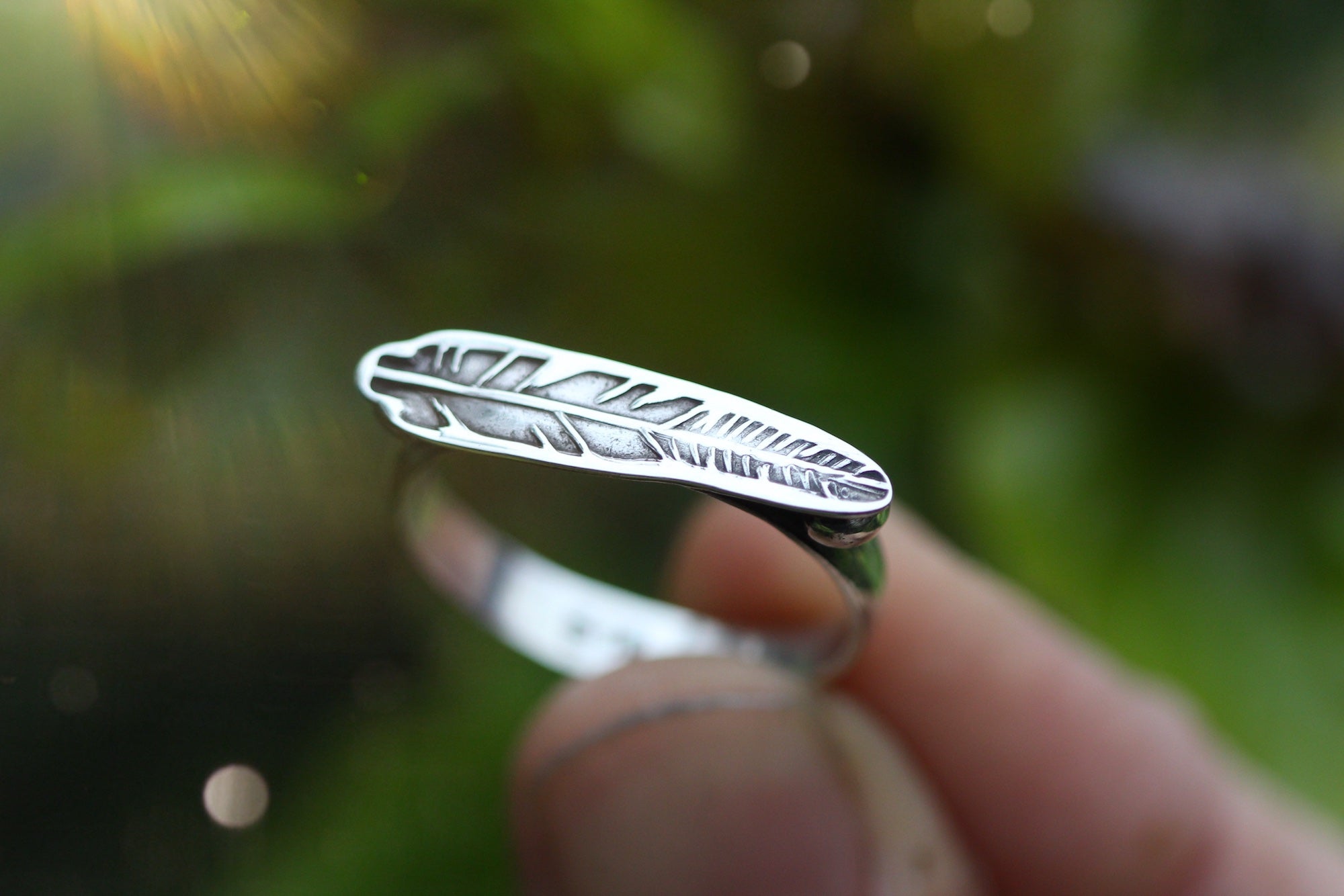 FEATHER Handmade Sterling Silver Ring - UK Size S / US 9 (Made to order in other sizes available)