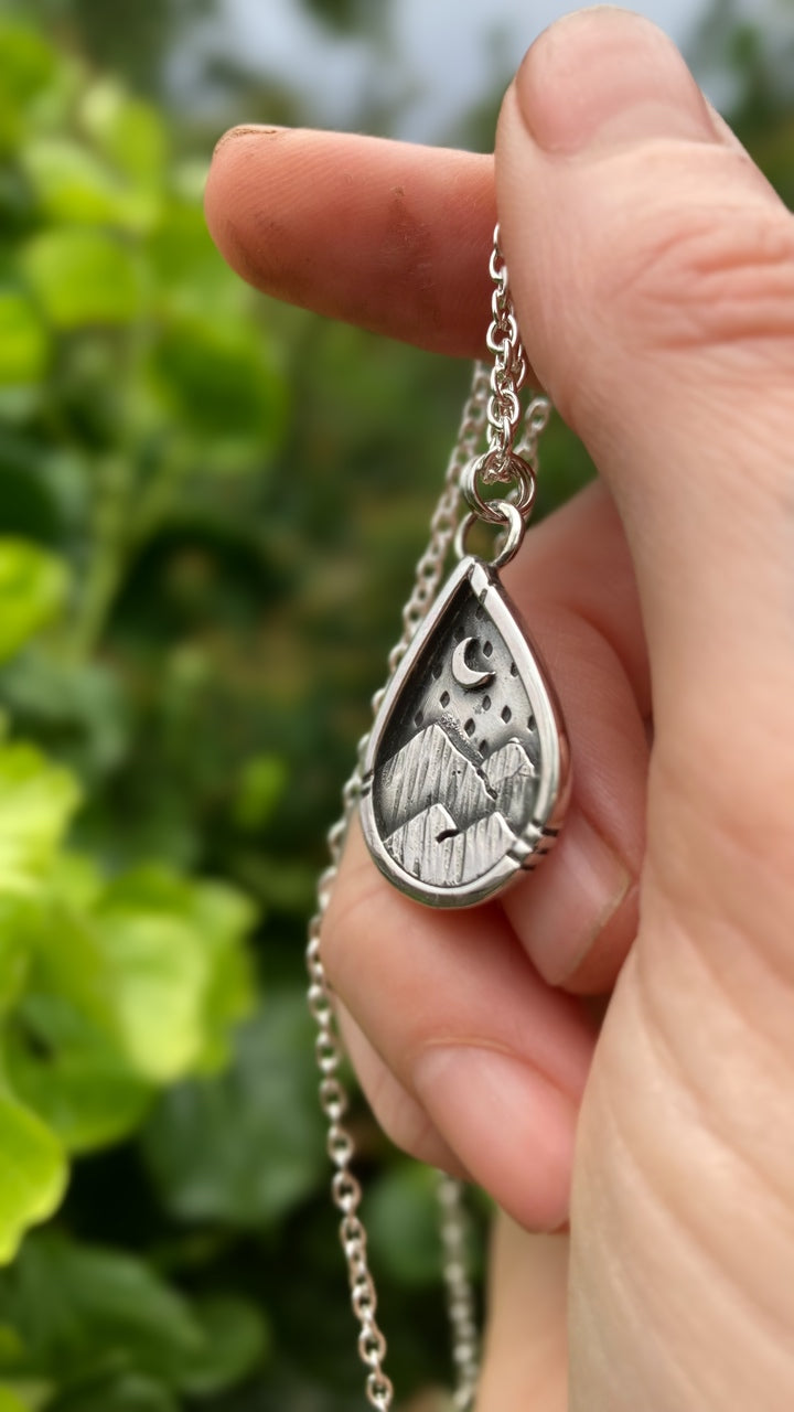 EXPLORE Sterling Silver Mountain Range Necklace
