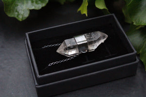 DARK TREASURE Handmade Sterling Silver Necklace with Tibetan Quartz