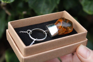 WOODLAND WARMTH Handmade Sterling Silver Necklace with Natural Amber