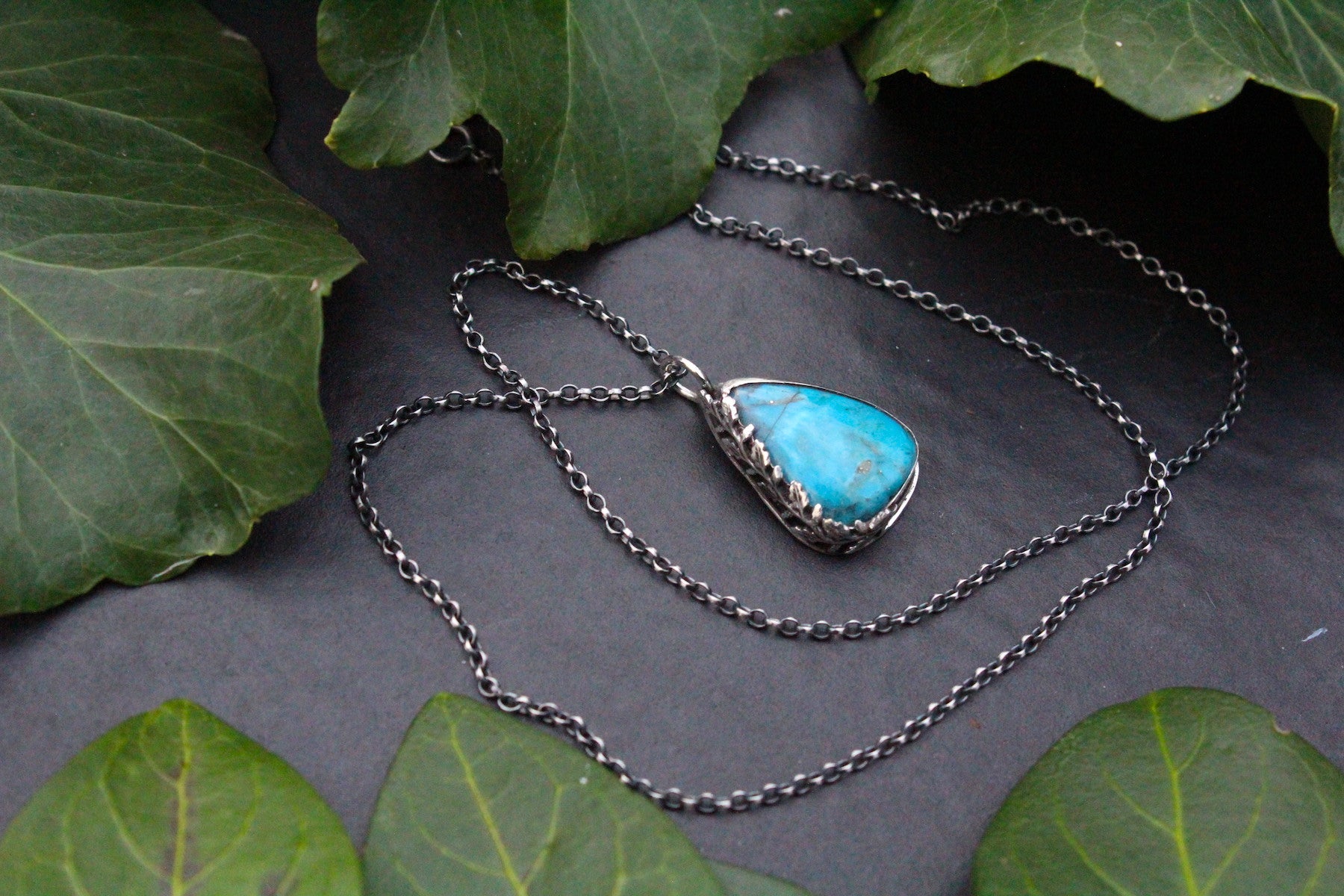 STILL WATERS Handmade Sterling Silver Necklace with Turquoise