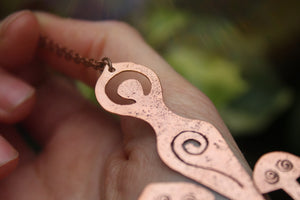 MUSHROOM GODDESS Handmade Recycled Copper Necklace