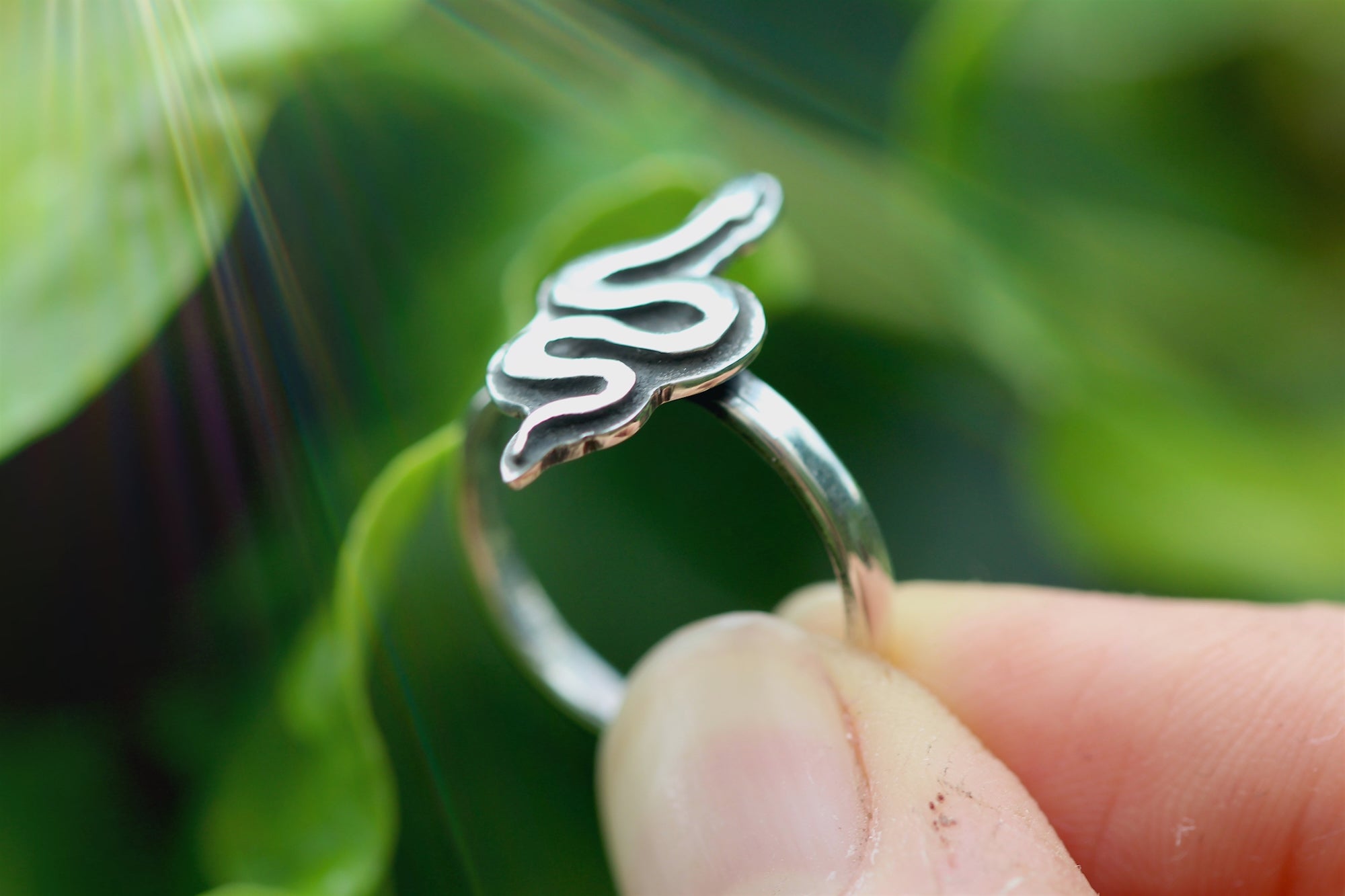 SERPENT SPIRIT Handmade Recycled Sterling Silver Ring - Size L / US 5.5