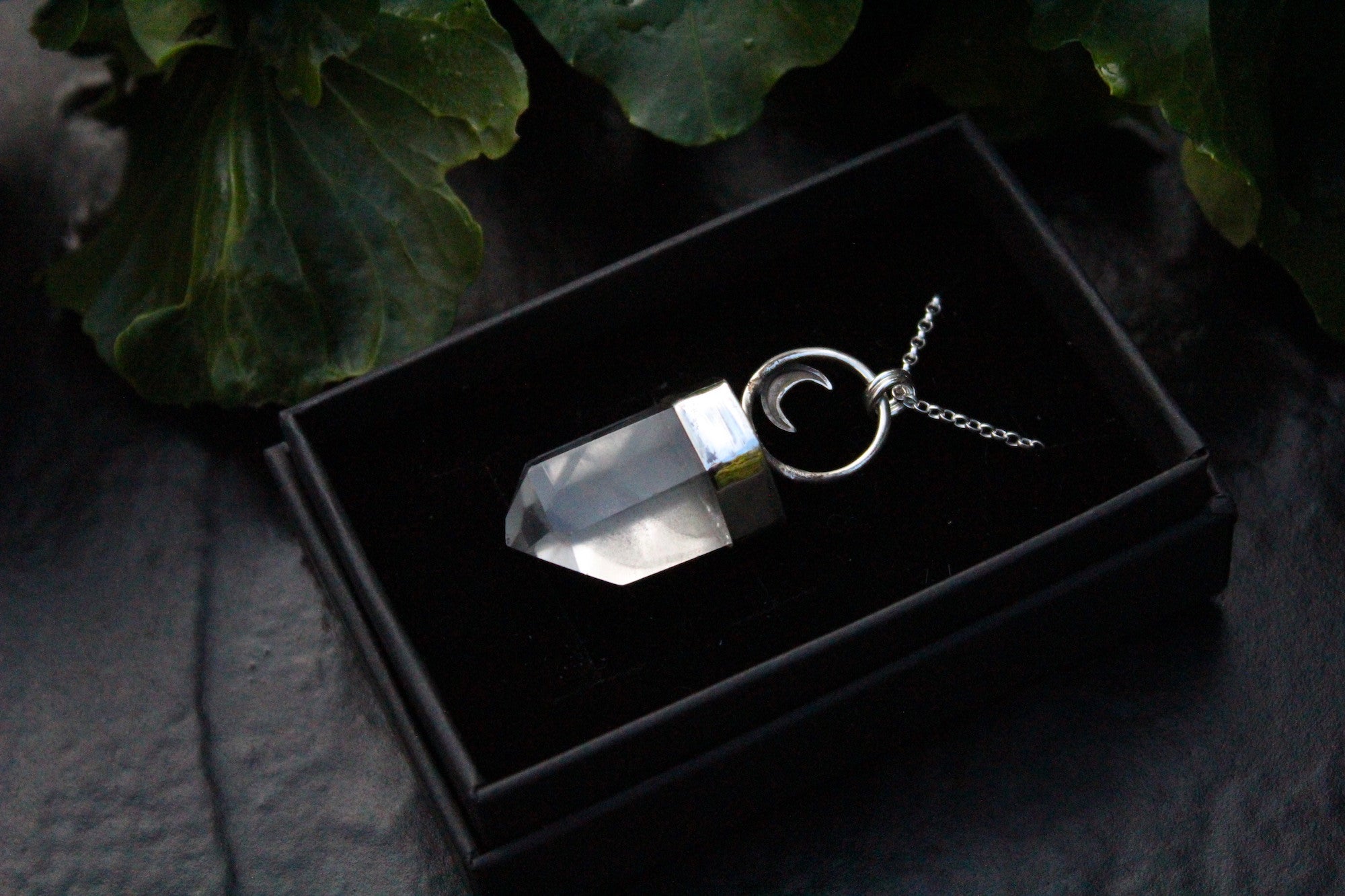 MOONLIGHT MIST Handmade Sterling Silver Necklace with Phantom Quartz