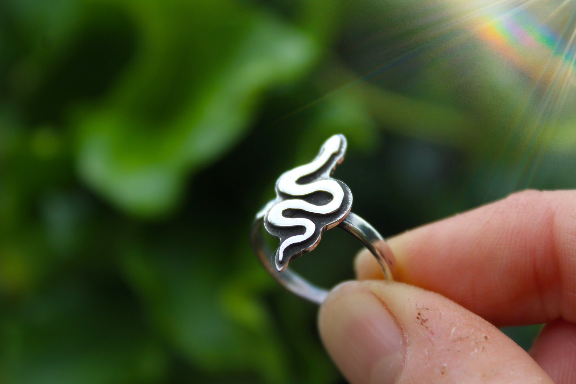 SERPENT SPIRIT Handmade Recycled Sterling Silver Ring - Size L / US 5.5