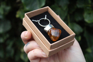 WOODLAND WARMTH Handmade Sterling Silver Necklace with Natural Amber