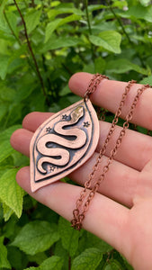 SERPENT YONI Handmade Recycled Copper Necklace