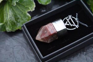 ELEMENTAL EARTH Handmade Sterling Silver Necklace with Red Phantom Quartz from Orange River, Africa