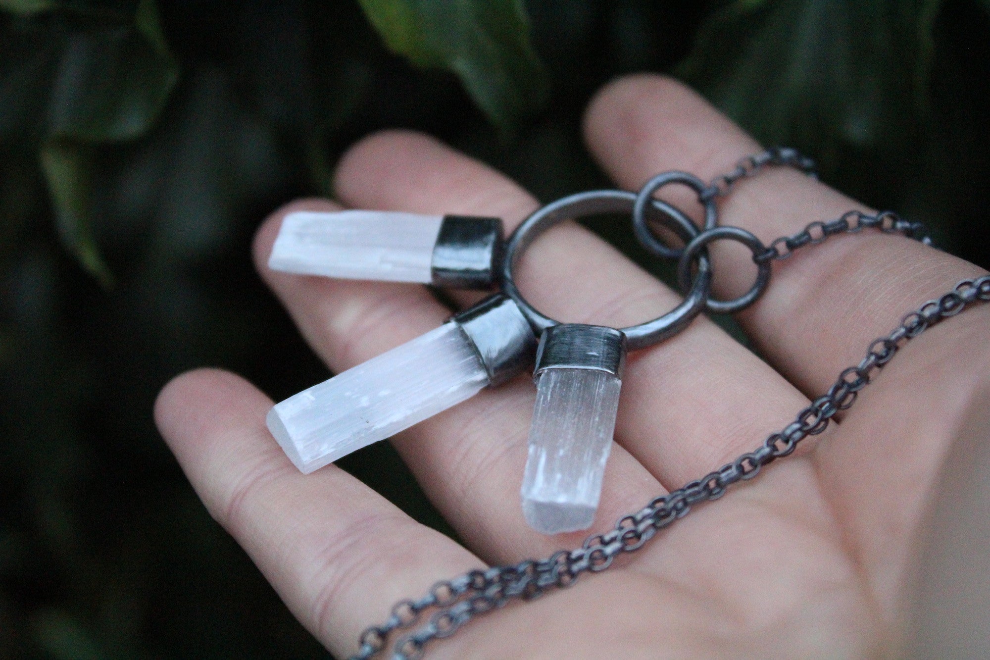 WOLF WOTHER Handmade Sterling Silver Necklace with Selenite