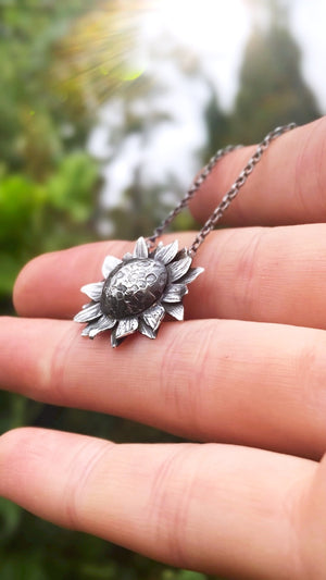 SUNFLOWER Handmade Sterling Silver Necklace (Made to Order)