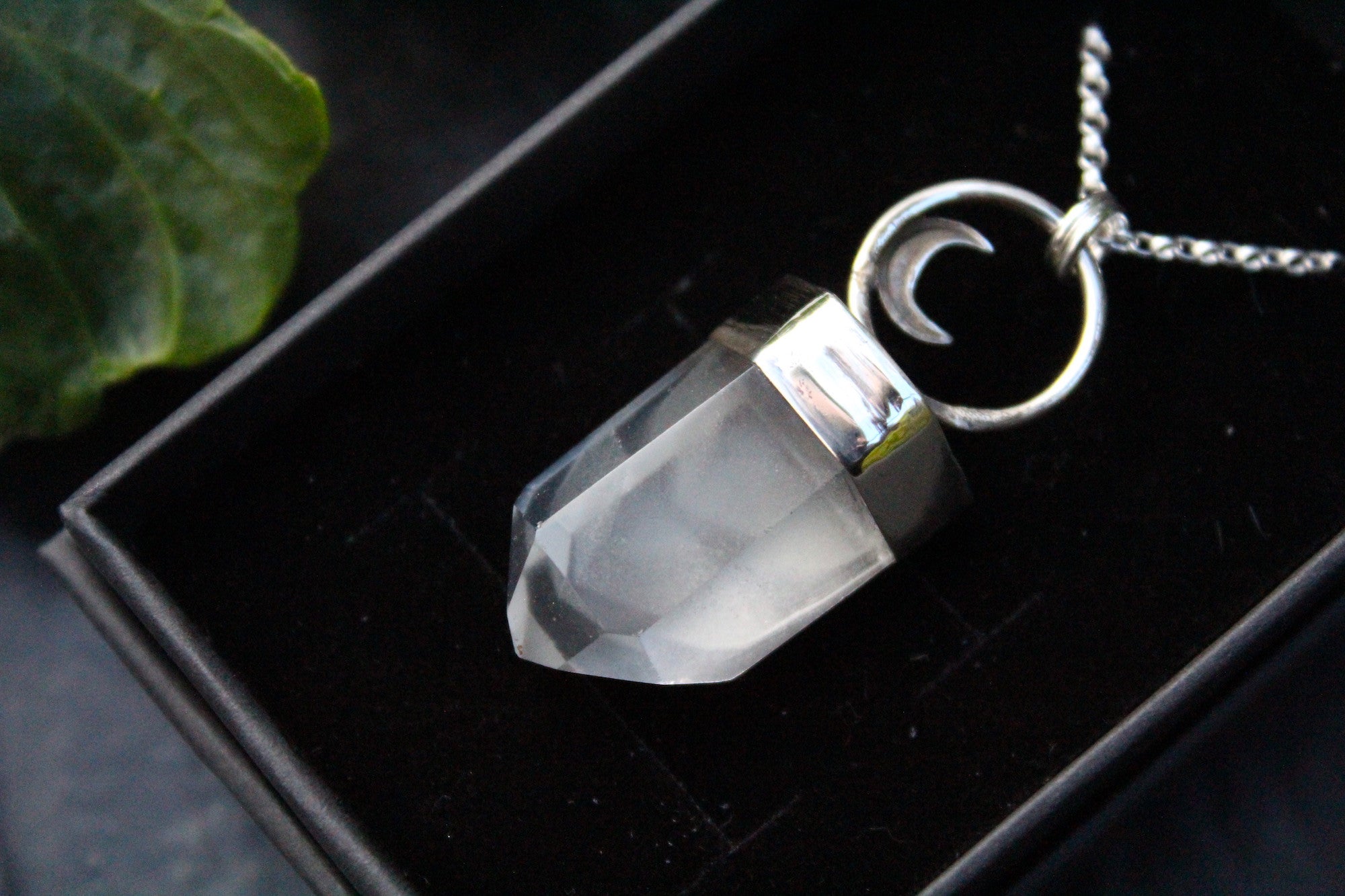 MOONLIGHT MIST Handmade Sterling Silver Necklace with Phantom Quartz