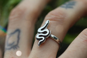 SERPENT SPIRIT Handmade Recycled Sterling Silver Ring - Size L / US 5.5
