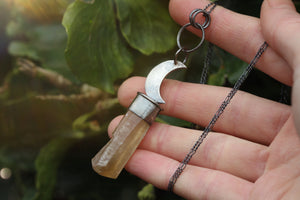 RISING LIGHT Handmade Sterling Silver Necklace with Somerset Calcite