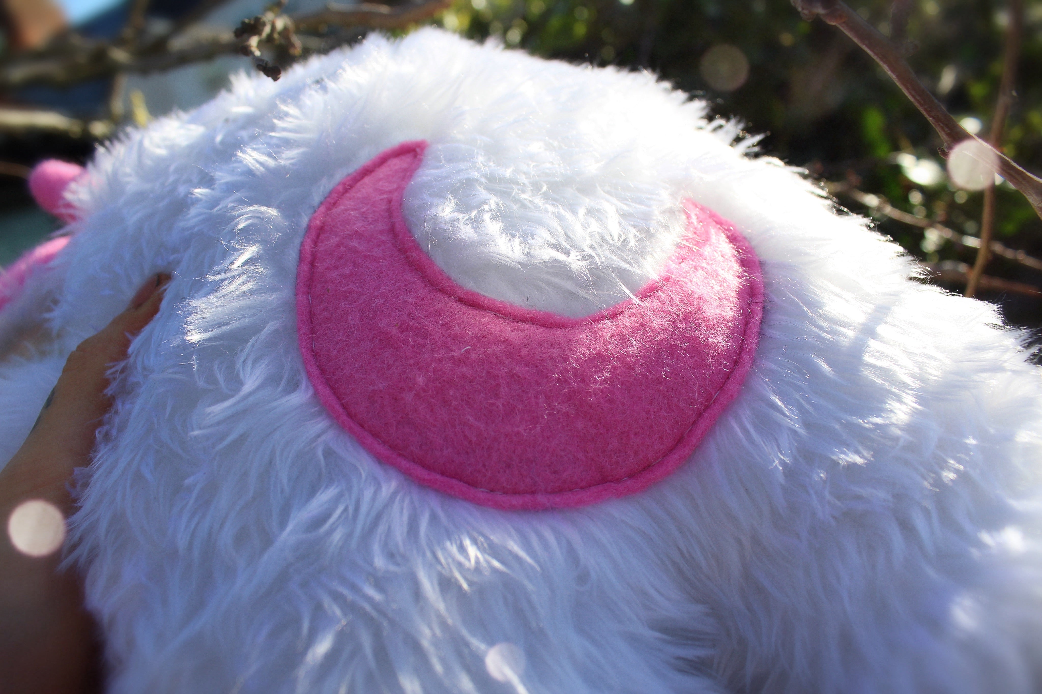Rose Moon Troll - Handmade Plushie Comfort Creature