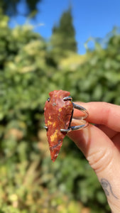 Call of the Ancestors ~ Handmade Sterling Silver Ring with Red Jasper Arrowhead