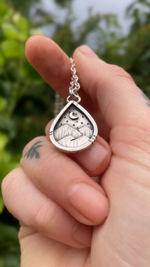 Mountain Range Necklace – Silver Stamped Jewelry